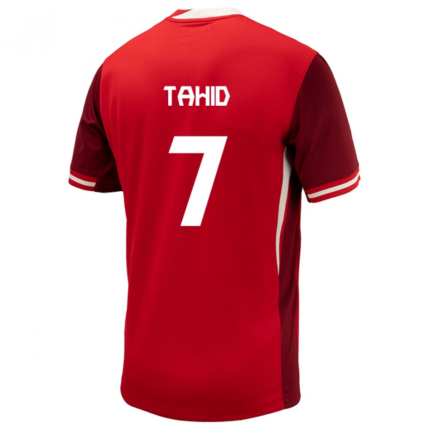 Mænd Canada Taryck Tahid #7 Rød Hjemmebane Spillertrøjer 24-26 Trøje T-Shirt
