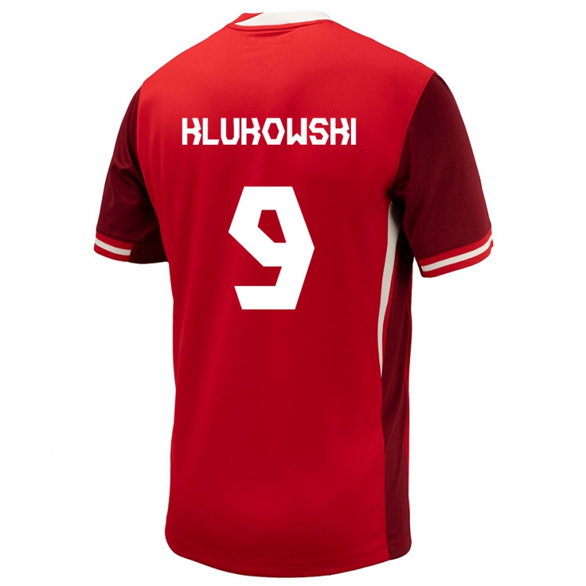 Mænd Canada Antoni Klukowski #9 Rød Hjemmebane Spillertrøjer 24-26 Trøje T-Shirt