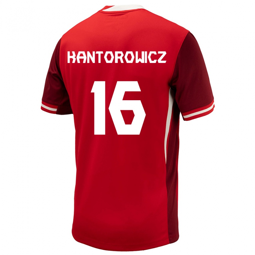 Mænd Canada Dominic Kantorowicz #16 Rød Hjemmebane Spillertrøjer 24-26 Trøje T-Shirt