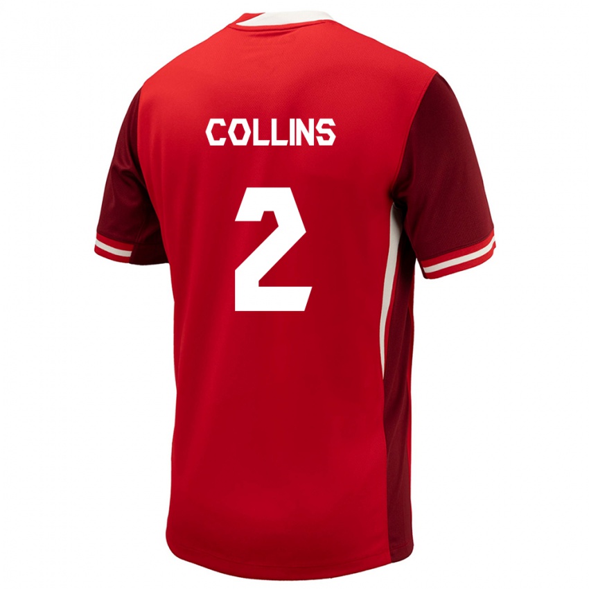Mænd Canada Sydney Collins #2 Rød Hjemmebane Spillertrøjer 24-26 Trøje T-Shirt