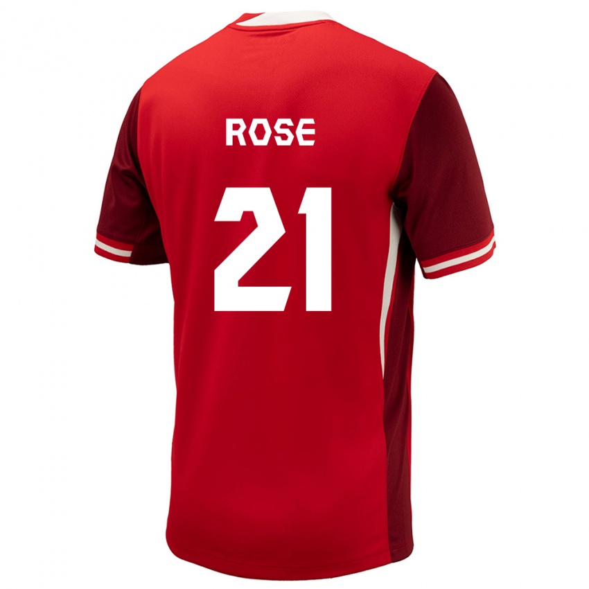 Mænd Canada Jade Rose #21 Rød Hjemmebane Spillertrøjer 24-26 Trøje T-Shirt