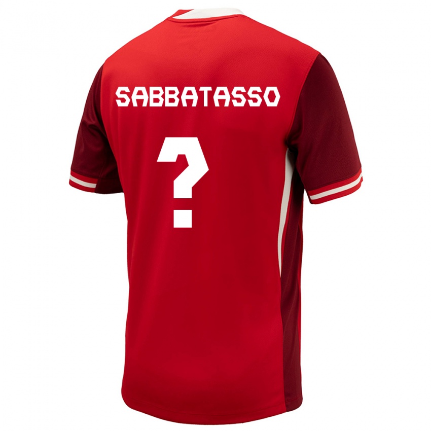 Mænd Canada Jeronimo Sabbatasso #0 Rød Hjemmebane Spillertrøjer 24-26 Trøje T-Shirt