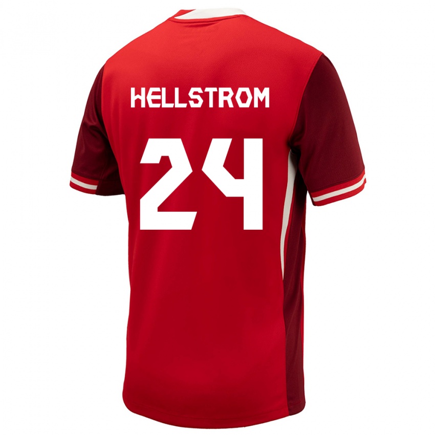 Mænd Canada Jenna Hellstrom #24 Rød Hjemmebane Spillertrøjer 24-26 Trøje T-Shirt