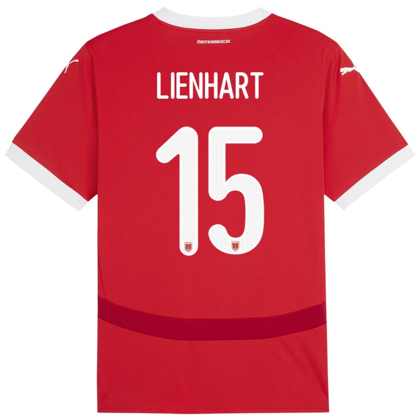 Mænd Østrig Philipp Lienhart #15 Rød Hjemmebane Spillertrøjer 24-26 Trøje T-Shirt