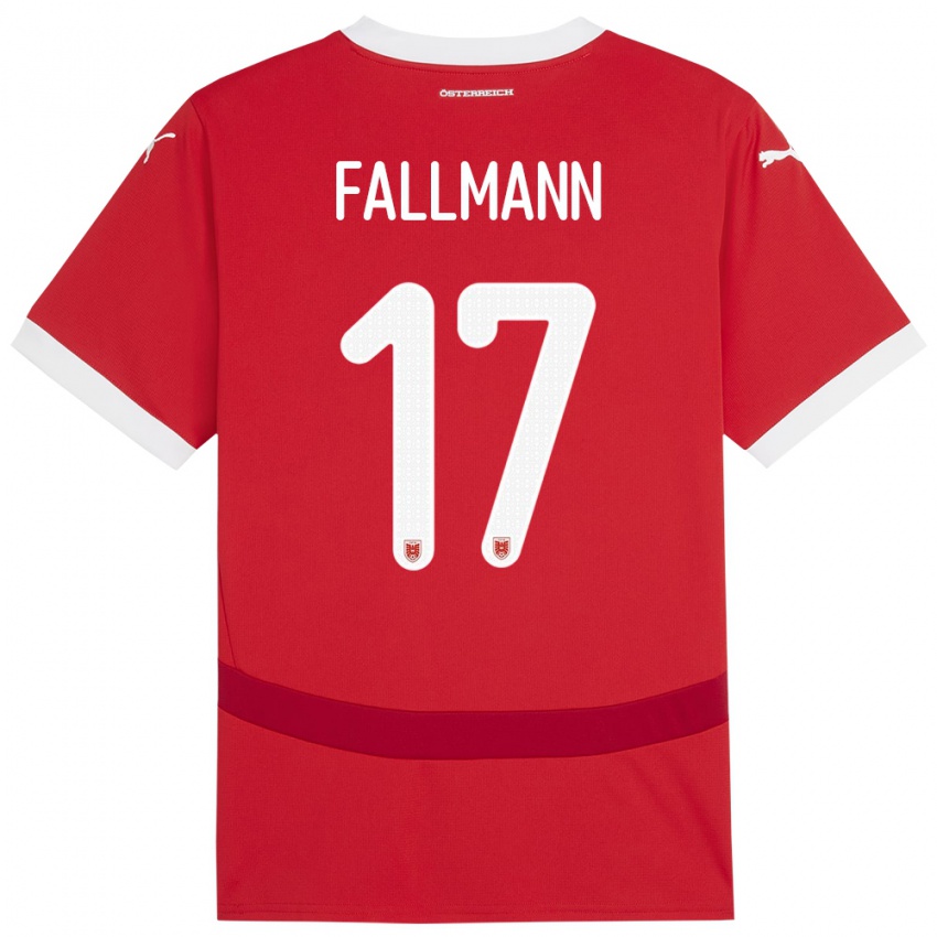 Mænd Østrig Pascal Fallmann #17 Rød Hjemmebane Spillertrøjer 24-26 Trøje T-Shirt