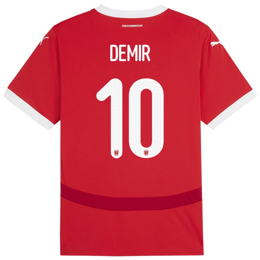 Mænd Østrig Yusuf Demir #10 Rød Hjemmebane Spillertrøjer 24-26 Trøje T-Shirt