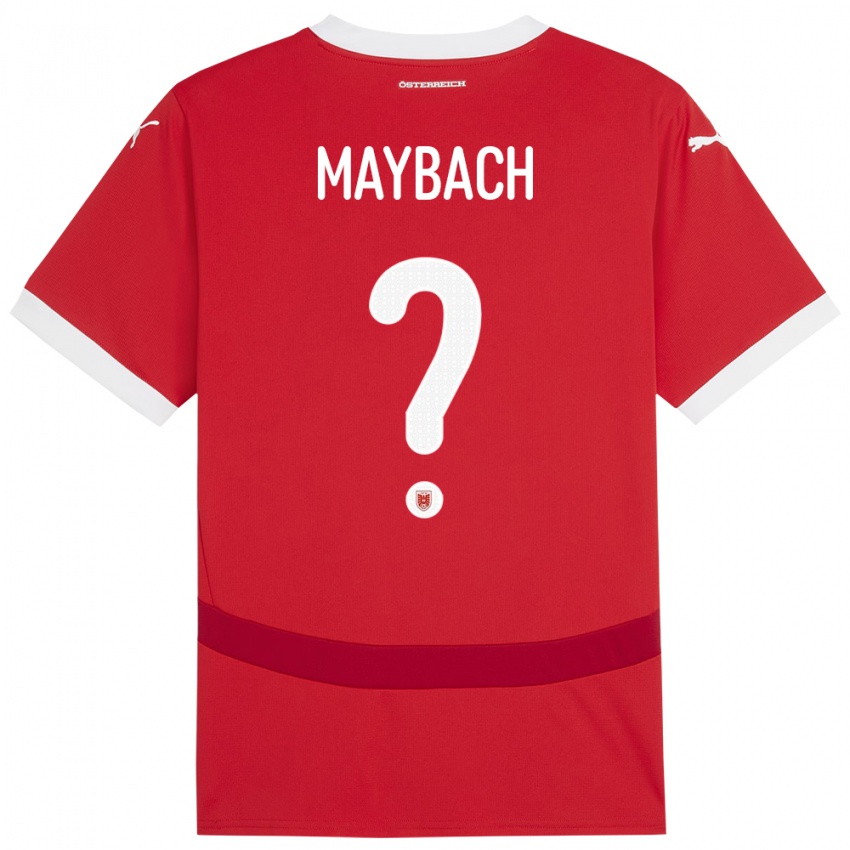 Mænd Østrig Philipp Maybach #0 Rød Hjemmebane Spillertrøjer 24-26 Trøje T-Shirt