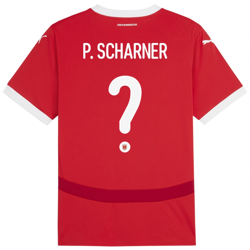 Mænd Østrig Paul Scharner #0 Rød Hjemmebane Spillertrøjer 24-26 Trøje T-Shirt