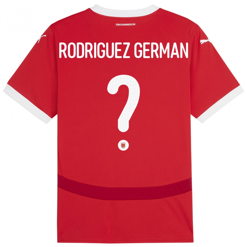 Mænd Østrig Ryan Rodriguez German #0 Rød Hjemmebane Spillertrøjer 24-26 Trøje T-Shirt