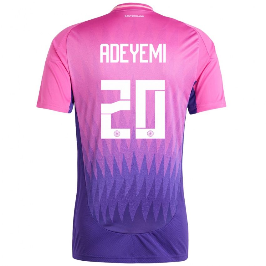 Mænd Tyskland Karim Adeyemi #20 Pink Lilla Udebane Spillertrøjer 24-26 Trøje T-Shirt