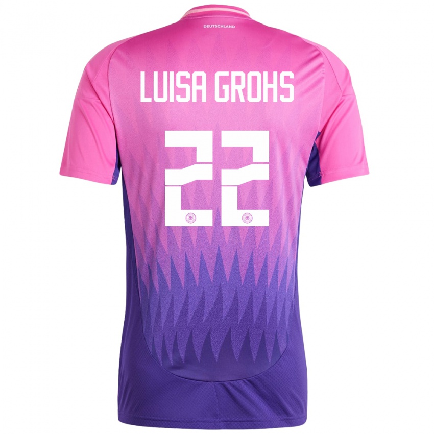 Mænd Tyskland Maria Luisa Grohs #22 Pink Lilla Udebane Spillertrøjer 24-26 Trøje T-Shirt
