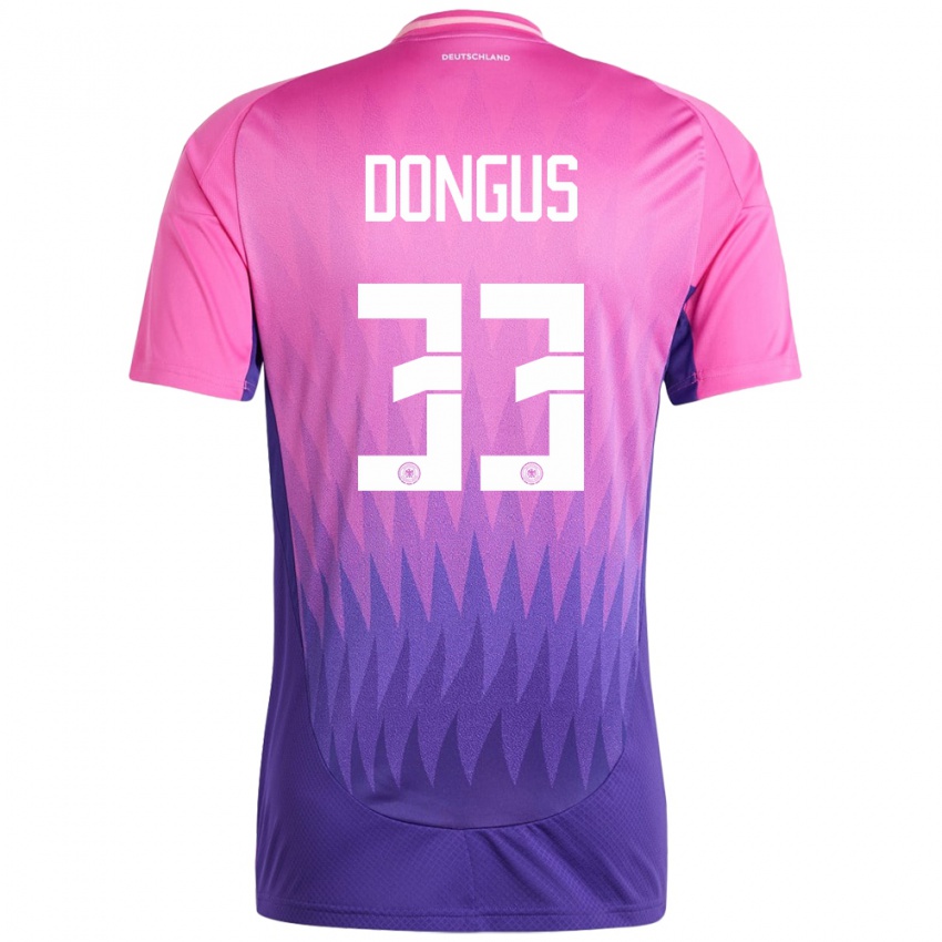 Mænd Tyskland Fabienne Dongus #33 Pink Lilla Udebane Spillertrøjer 24-26 Trøje T-Shirt