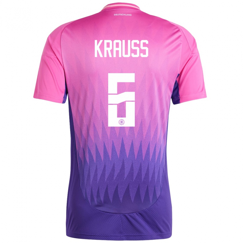 Mænd Tyskland Tom Kraub #6 Pink Lilla Udebane Spillertrøjer 24-26 Trøje T-Shirt