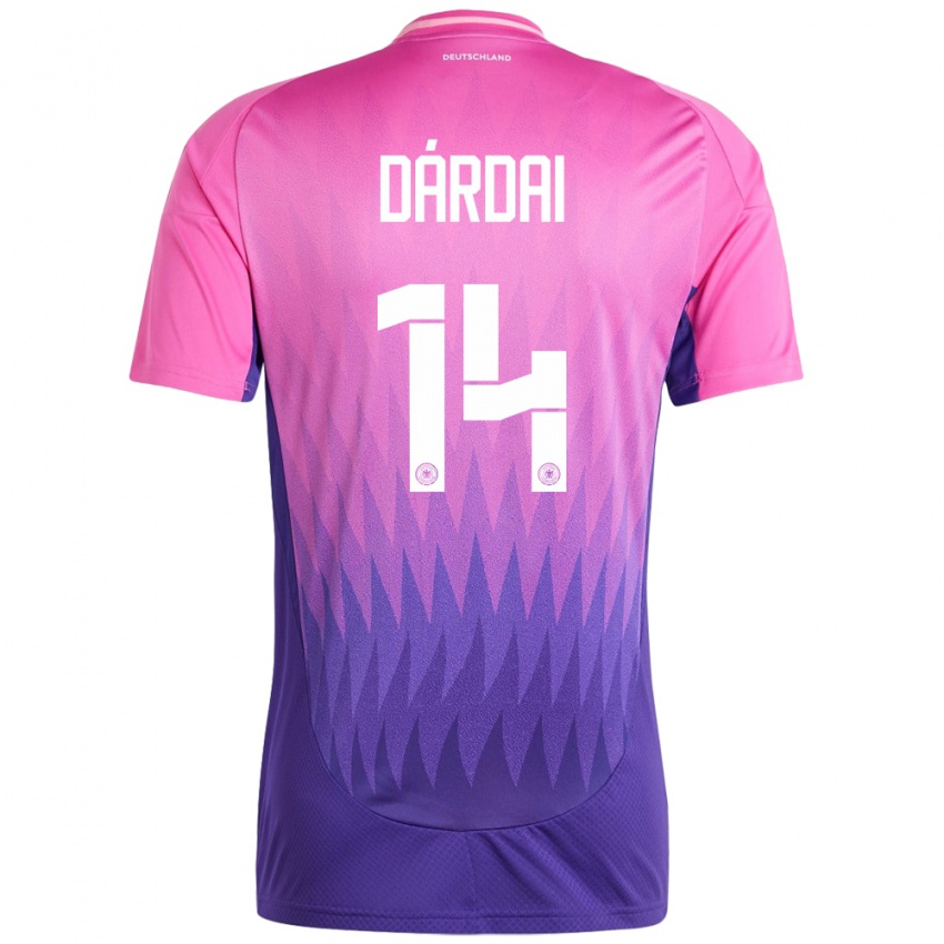 Mænd Tyskland Marton Dardai #14 Pink Lilla Udebane Spillertrøjer 24-26 Trøje T-Shirt