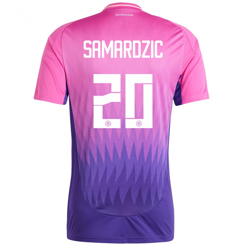 Mænd Tyskland Lazar Samardzic #20 Pink Lilla Udebane Spillertrøjer 24-26 Trøje T-Shirt