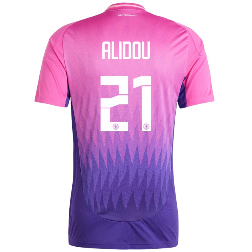 Mænd Tyskland Faride Alidou #21 Pink Lilla Udebane Spillertrøjer 24-26 Trøje T-Shirt