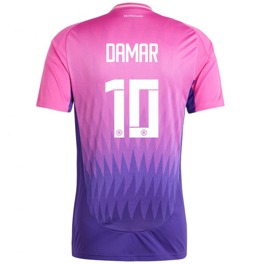 Mænd Tyskland Muhammed Damar #10 Pink Lilla Udebane Spillertrøjer 24-26 Trøje T-Shirt