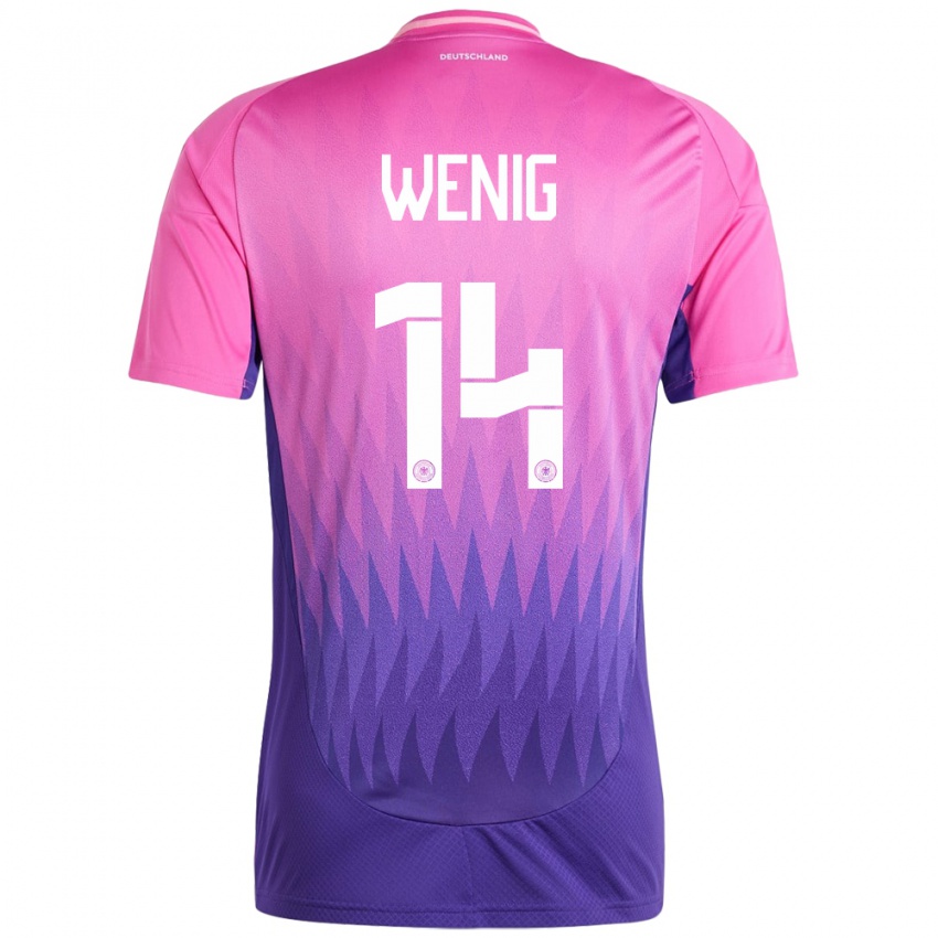 Mænd Tyskland Marcel Wenig #14 Pink Lilla Udebane Spillertrøjer 24-26 Trøje T-Shirt