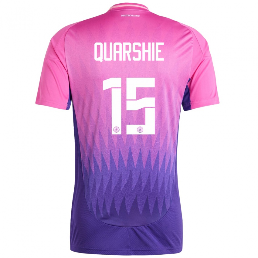 Mænd Tyskland Joshua Quarshie #15 Pink Lilla Udebane Spillertrøjer 24-26 Trøje T-Shirt