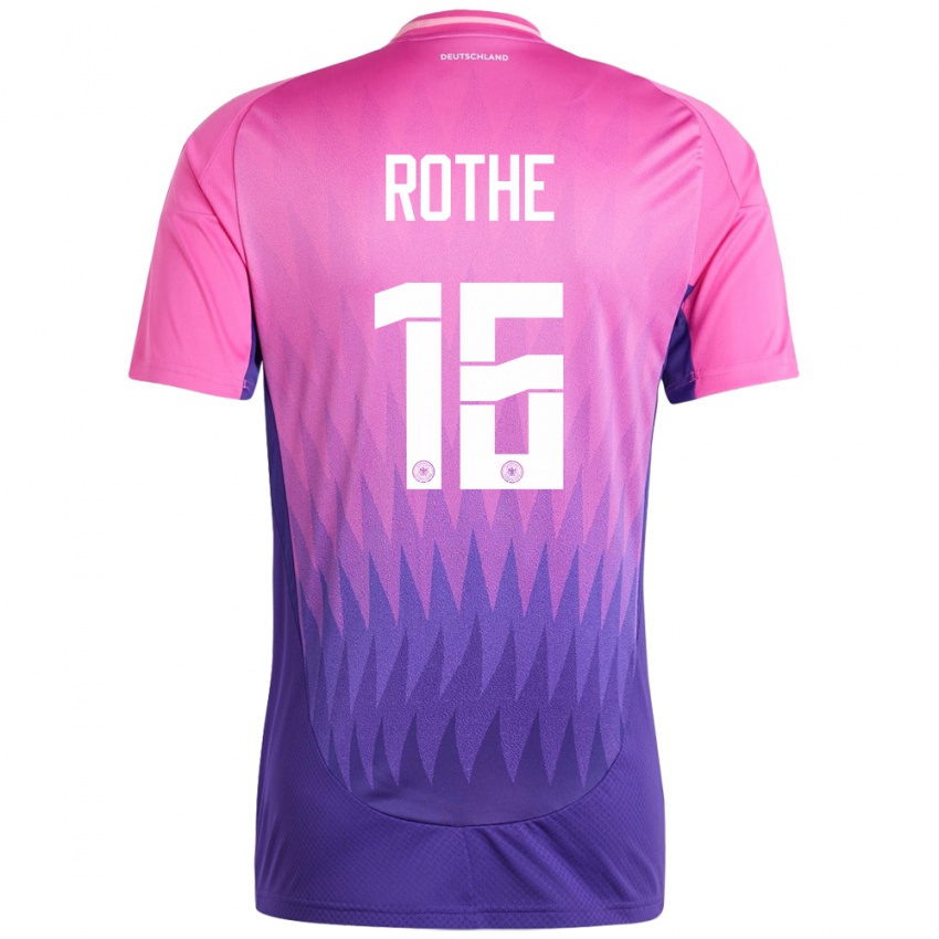 Mænd Tyskland Tom Rothe #16 Pink Lilla Udebane Spillertrøjer 24-26 Trøje T-Shirt