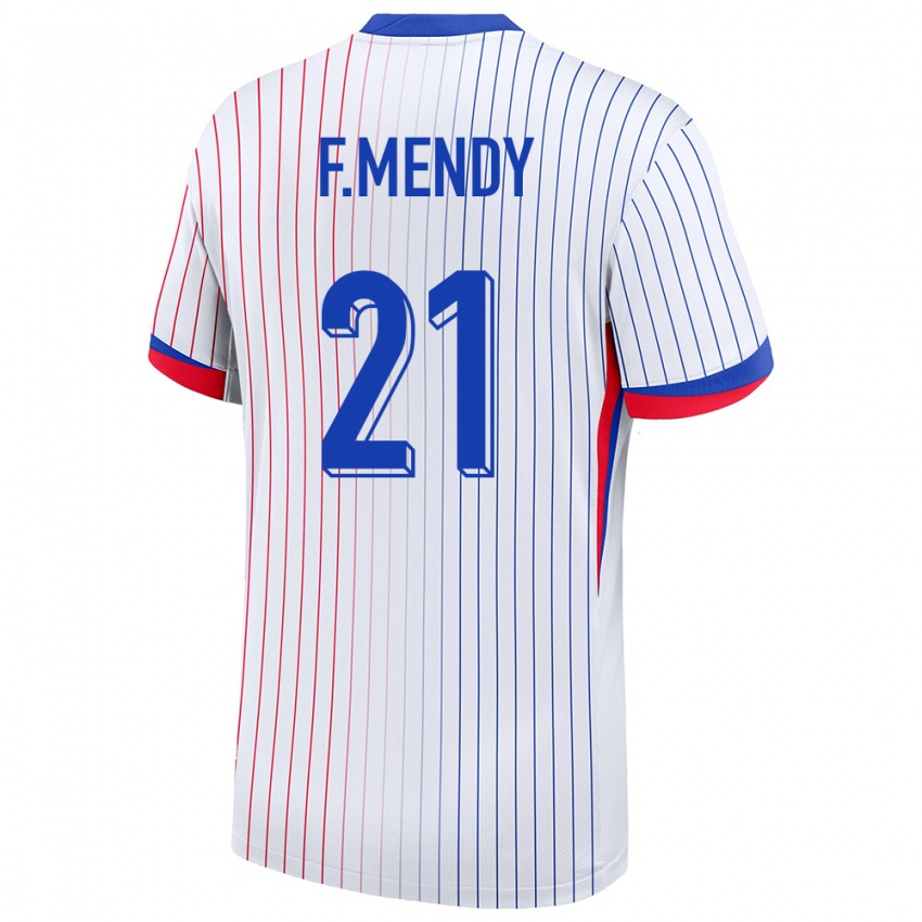 Mænd Frankrig Ferland Mendy #21 Hvid Udebane Spillertrøjer 24-26 Trøje T-Shirt