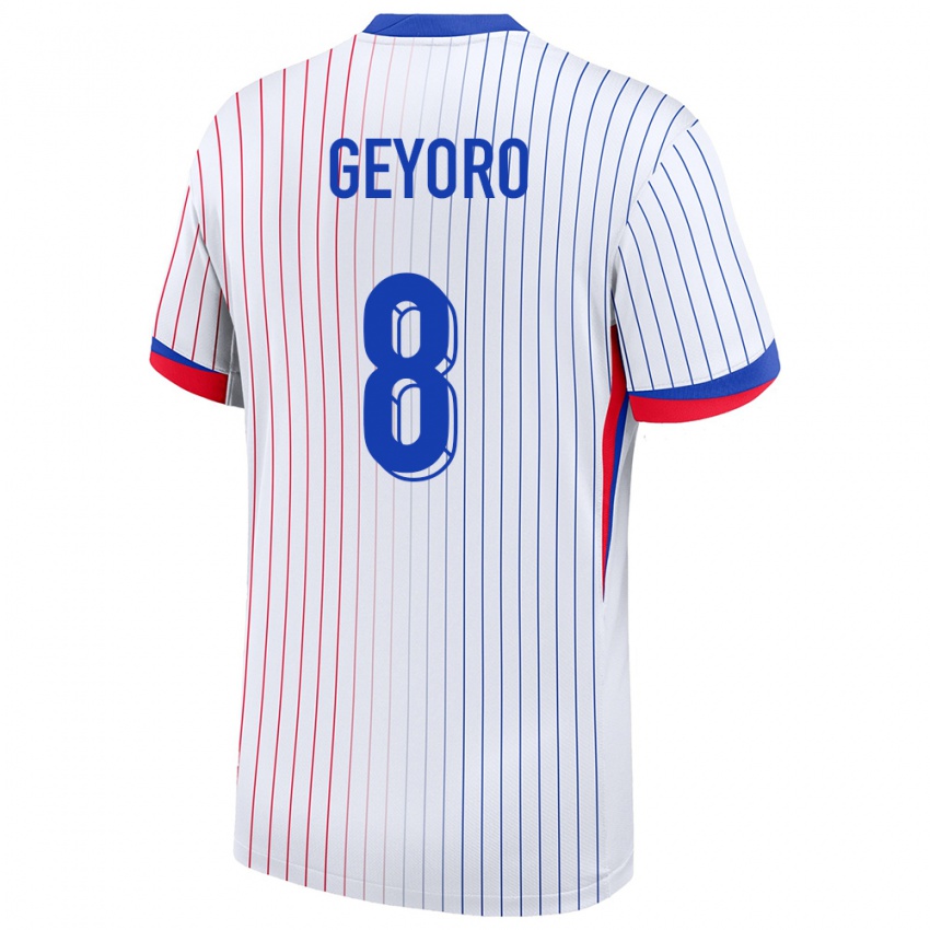 Mænd Frankrig Grace Geyoro #8 Hvid Udebane Spillertrøjer 24-26 Trøje T-Shirt