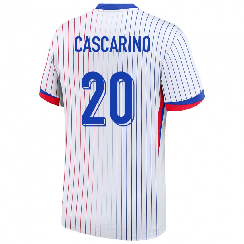 Mænd Frankrig Delphine Cascarino #20 Hvid Udebane Spillertrøjer 24-26 Trøje T-Shirt
