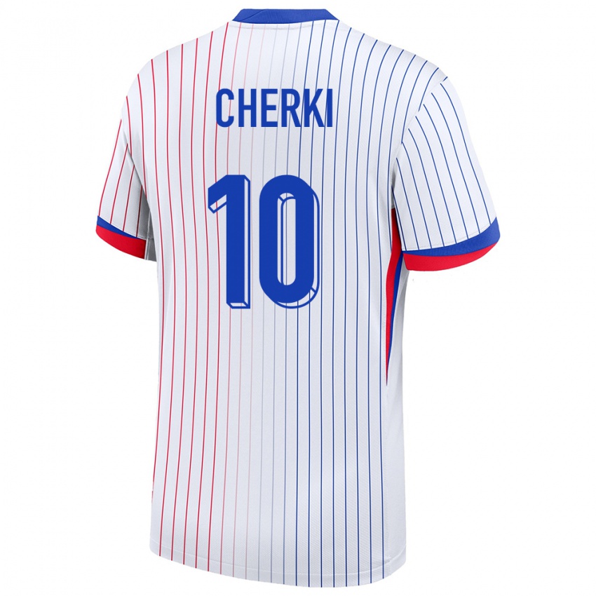 Mænd Frankrig Rayan Cherki #10 Hvid Udebane Spillertrøjer 24-26 Trøje T-Shirt