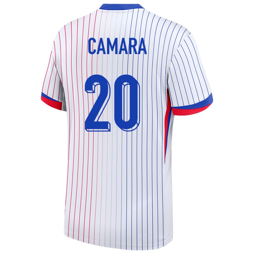 Mænd Frankrig Ousmane Camara #20 Hvid Udebane Spillertrøjer 24-26 Trøje T-Shirt