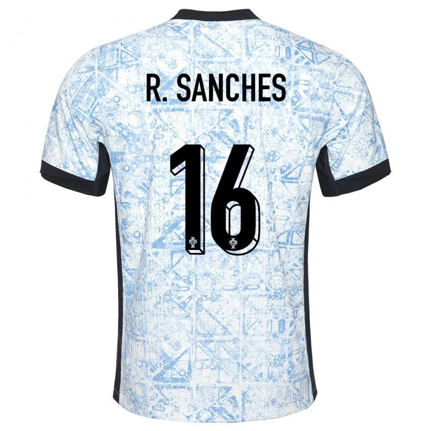 Mænd Portugal Renato Sanches #16 Creme Blå Udebane Spillertrøjer 24-26 Trøje T-Shirt