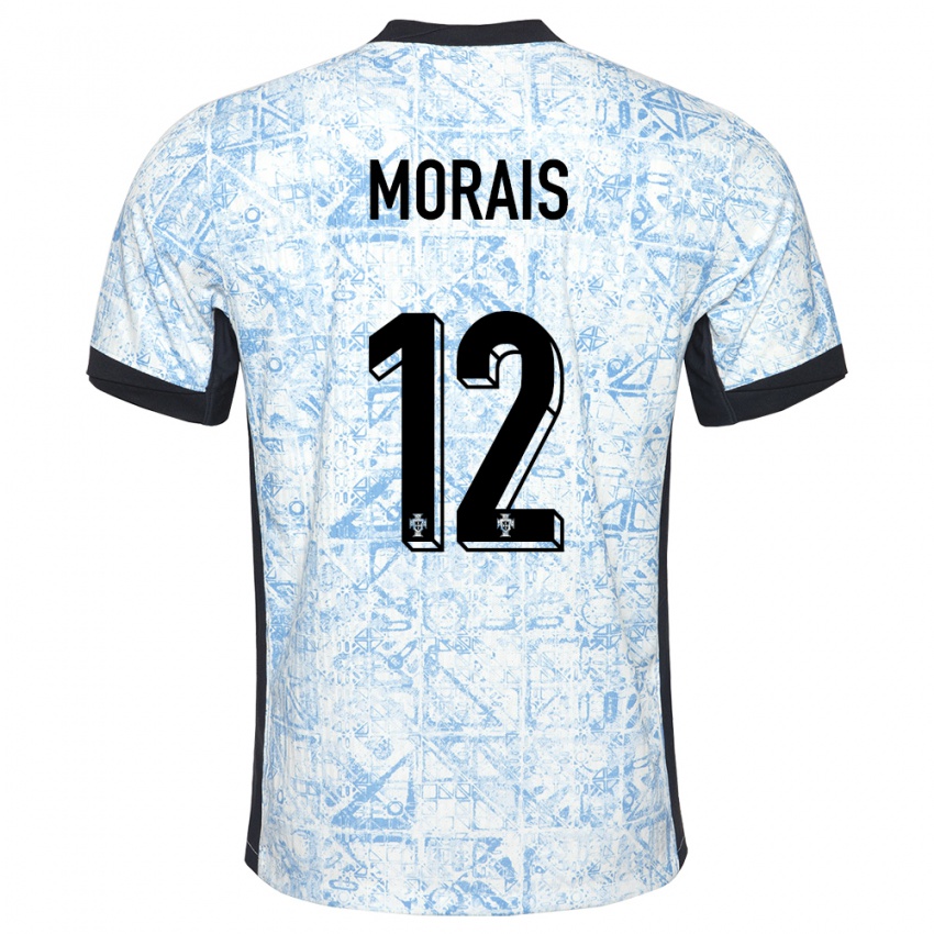 Mænd Portugal Patricia Morais #12 Creme Blå Udebane Spillertrøjer 24-26 Trøje T-Shirt