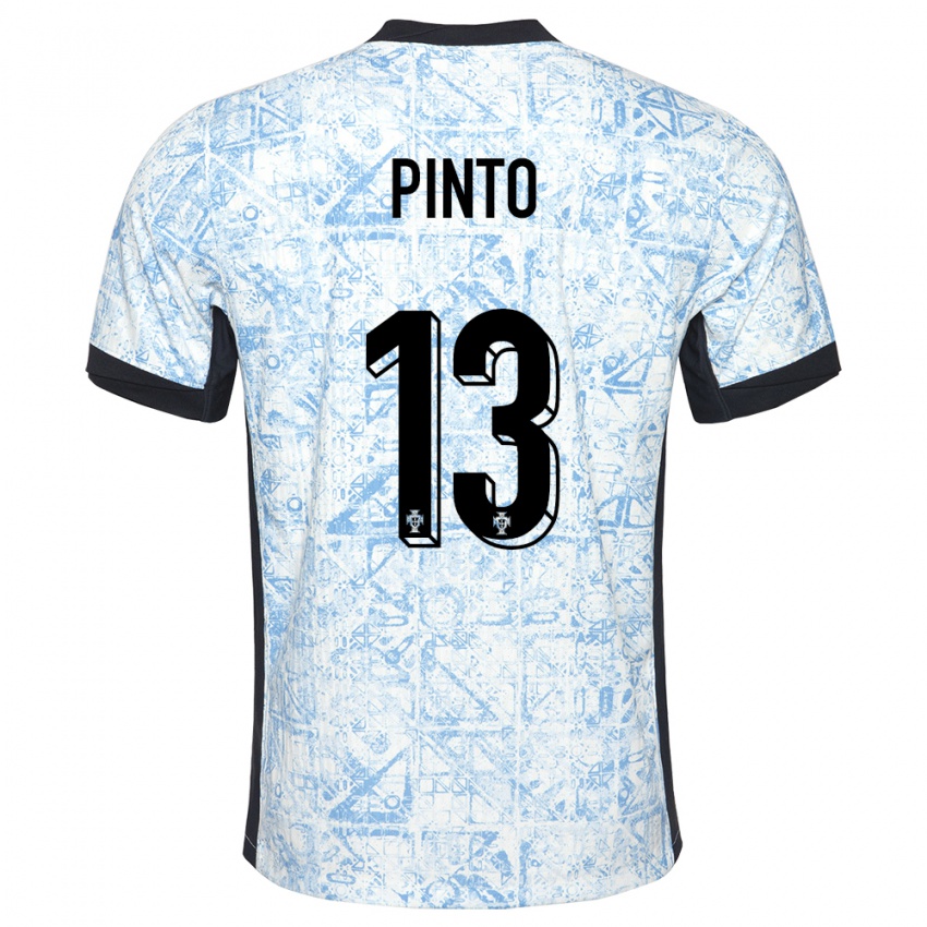 Mænd Portugal Fatima Pinto #13 Creme Blå Udebane Spillertrøjer 24-26 Trøje T-Shirt