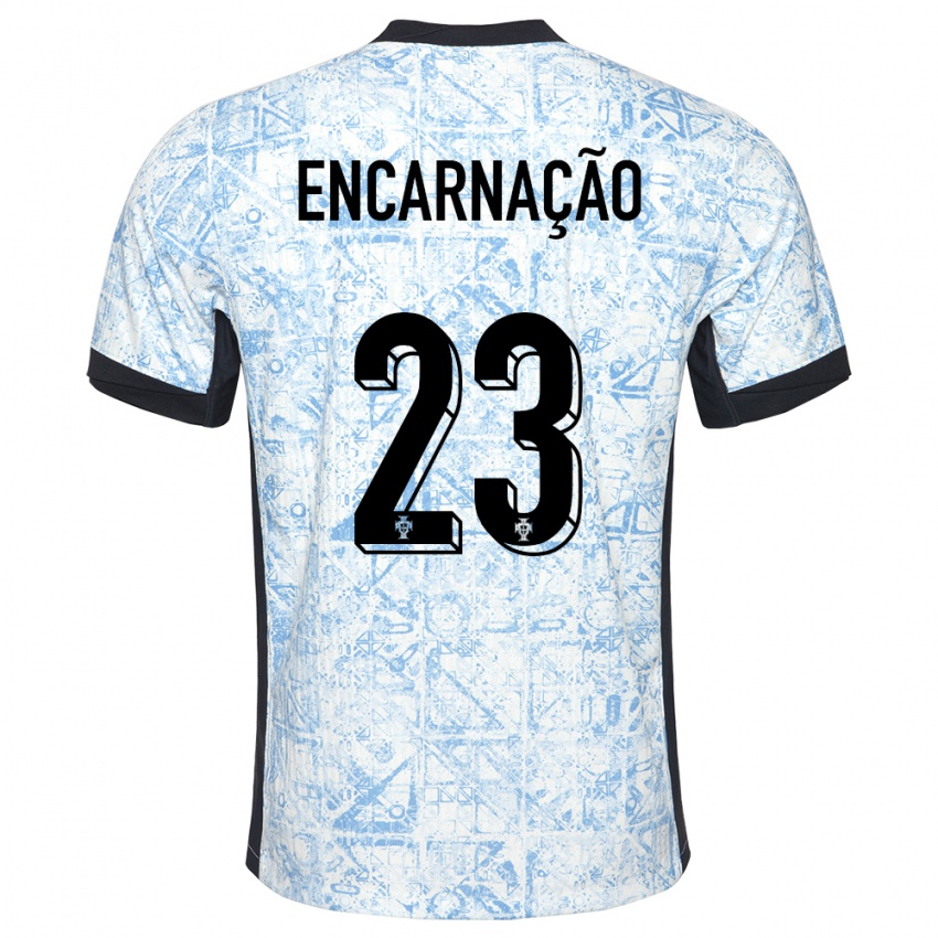 Mænd Portugal Telma Encarnacao #23 Creme Blå Udebane Spillertrøjer 24-26 Trøje T-Shirt