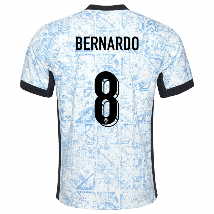 Mænd Portugal Paulo Bernardo #8 Creme Blå Udebane Spillertrøjer 24-26 Trøje T-Shirt