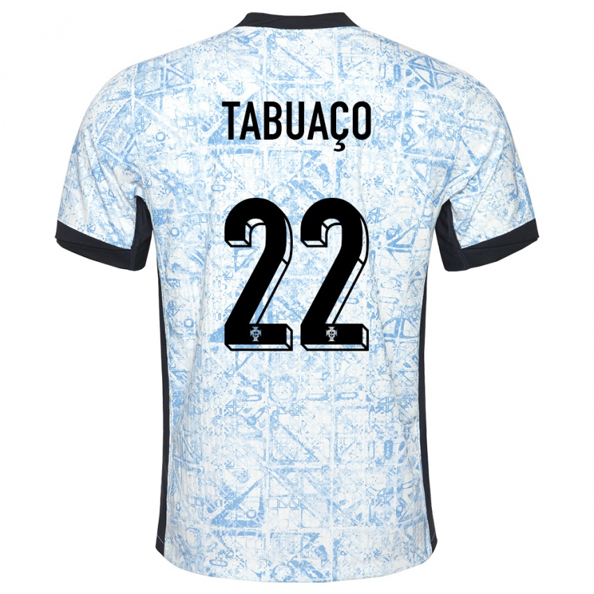 Mænd Portugal Goncalo Tabuaco #22 Creme Blå Udebane Spillertrøjer 24-26 Trøje T-Shirt