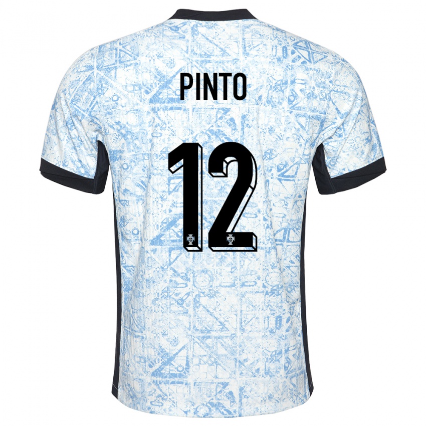 Mænd Portugal Diogo Pinto #12 Creme Blå Udebane Spillertrøjer 24-26 Trøje T-Shirt