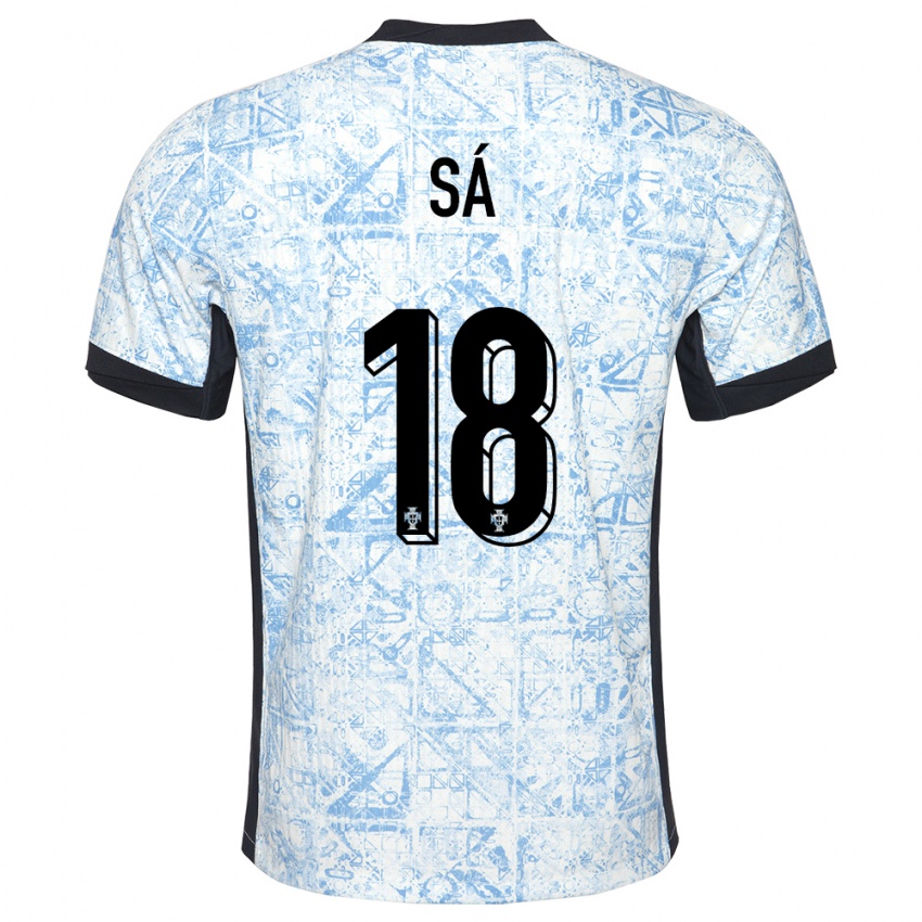 Mænd Portugal Gustavo Sa #18 Creme Blå Udebane Spillertrøjer 24-26 Trøje T-Shirt
