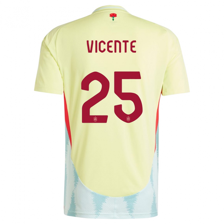 Mænd Spanien Ainhoa Vicente #25 Gul Udebane Spillertrøjer 24-26 Trøje T-Shirt