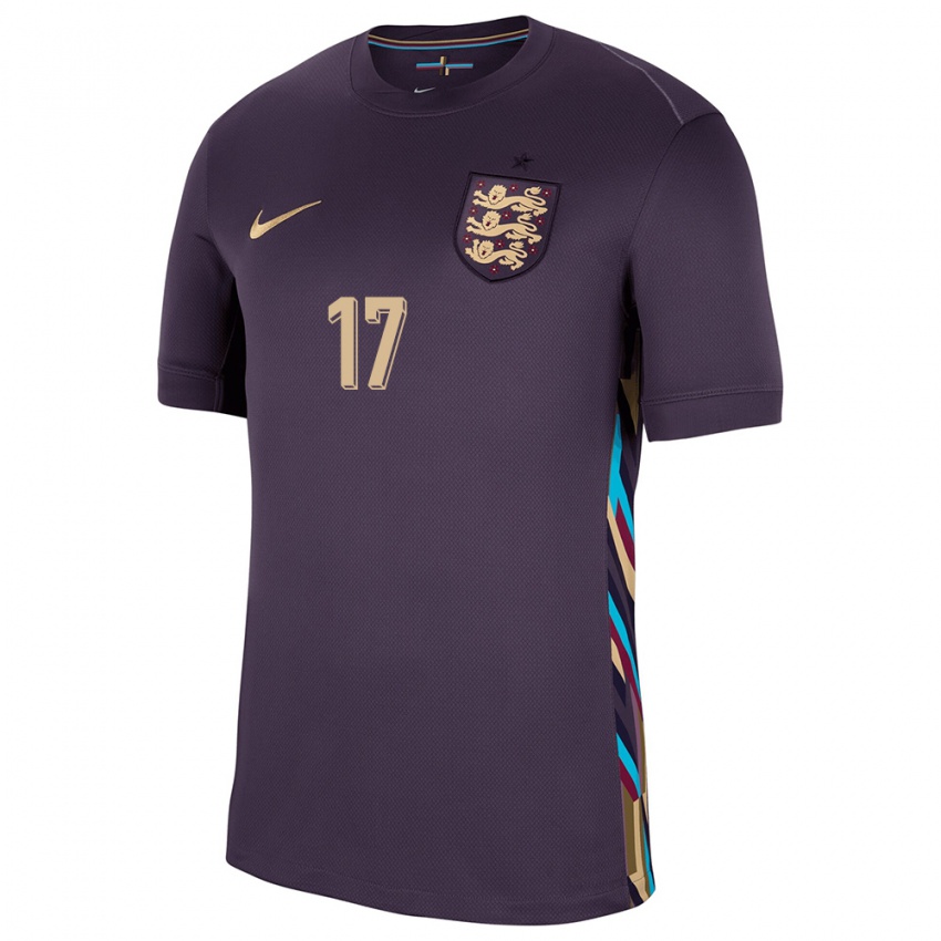 Mænd England Luke Thomas #17 Mørk Rosin Udebane Spillertrøjer 24-26 Trøje T-Shirt