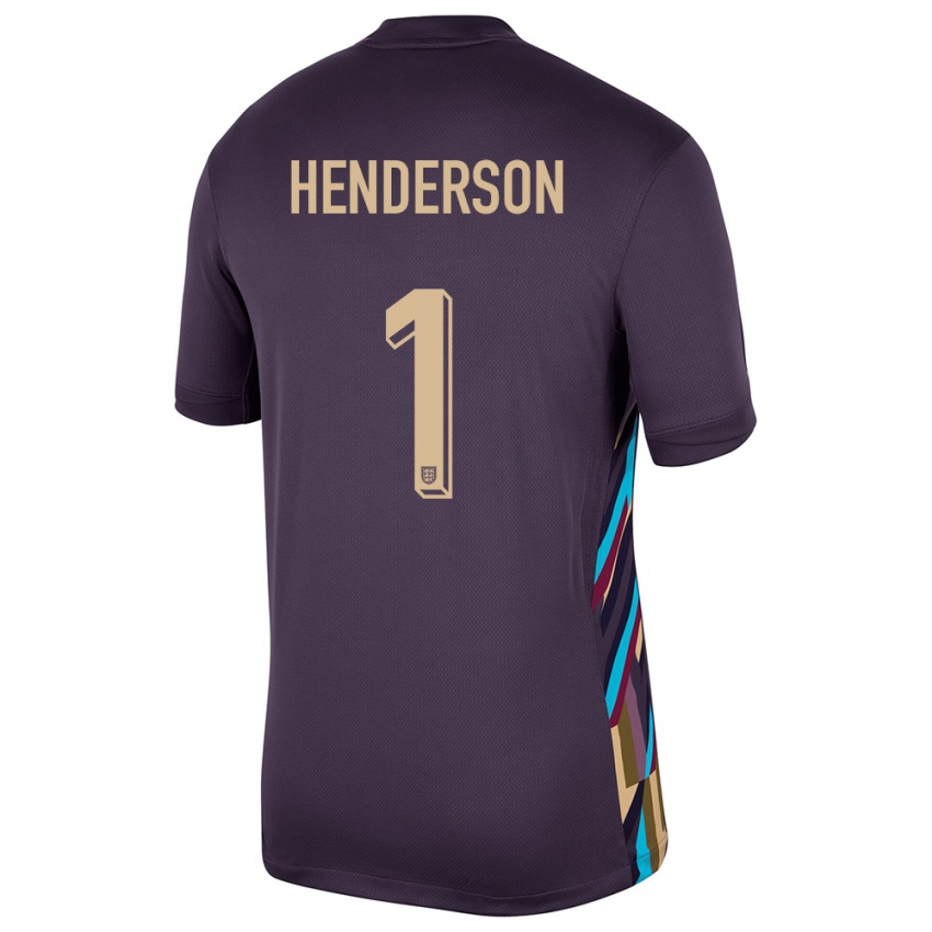 Mænd England Dean Henderson #1 Mørk Rosin Udebane Spillertrøjer 24-26 Trøje T-Shirt