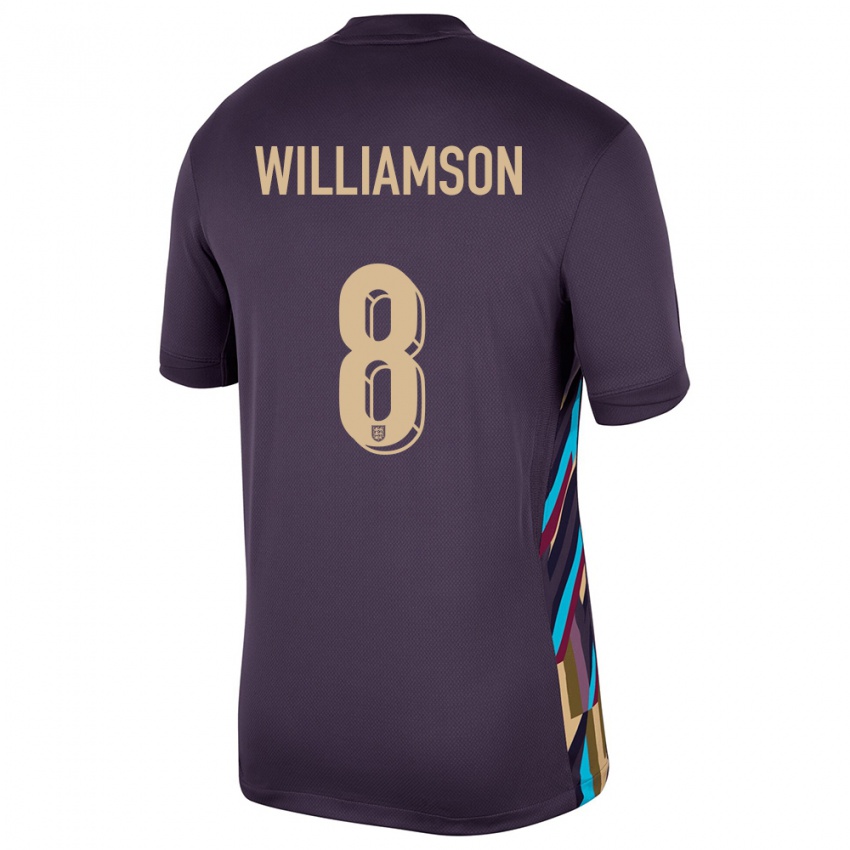 Mænd England Leah Williamson #8 Mørk Rosin Udebane Spillertrøjer 24-26 Trøje T-Shirt