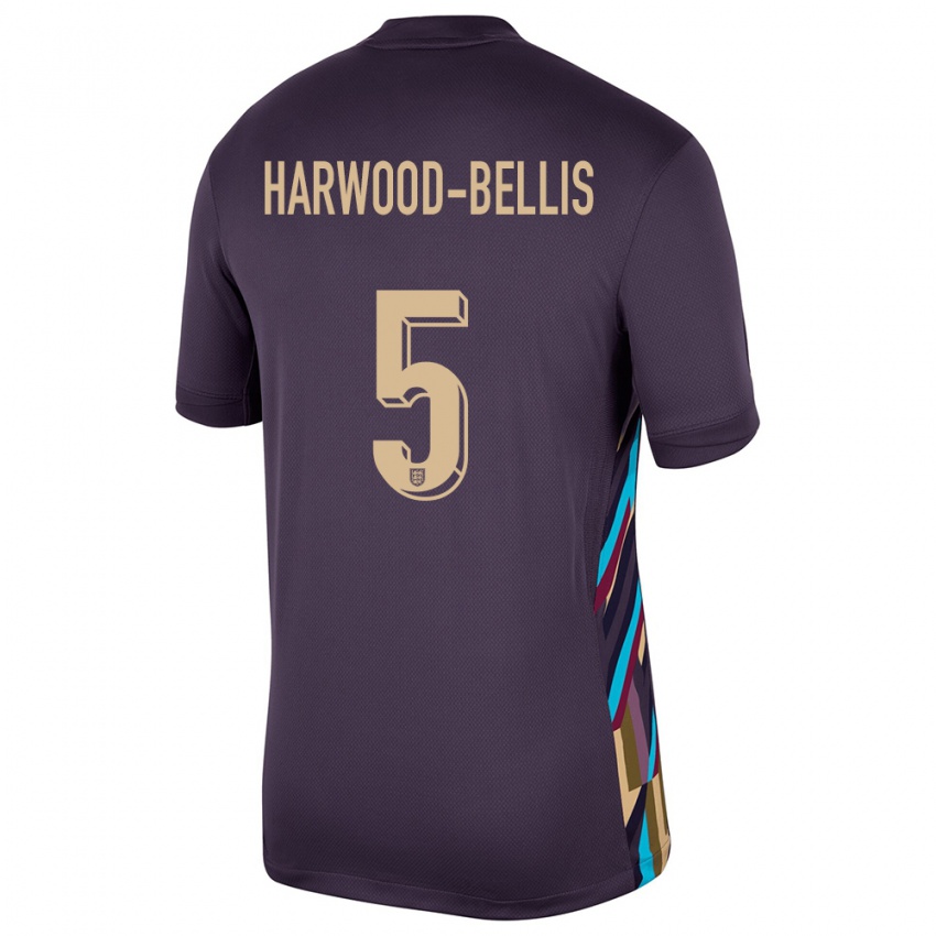 Mænd England Taylor Harwood Bellis #5 Mørk Rosin Udebane Spillertrøjer 24-26 Trøje T-Shirt