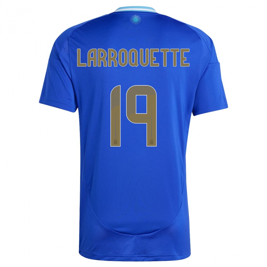 Mænd Argentina Mariana Larroquette #19 Blå Udebane Spillertrøjer 24-26 Trøje T-Shirt
