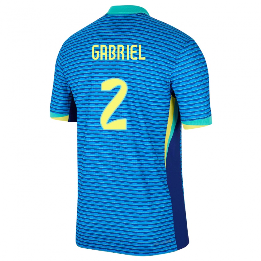 Mænd Brasilien Victor Gabriel #2 Blå Udebane Spillertrøjer 24-26 Trøje T-Shirt