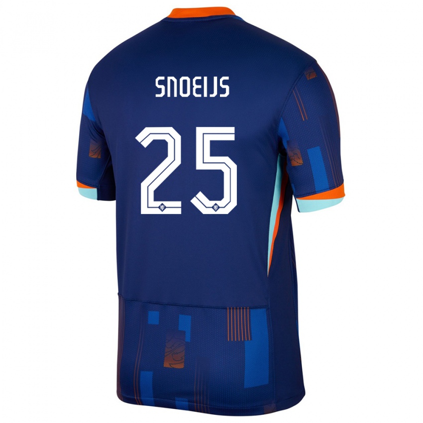 Mænd Holland Katja Snoeijs #25 Blå Udebane Spillertrøjer 24-26 Trøje T-Shirt