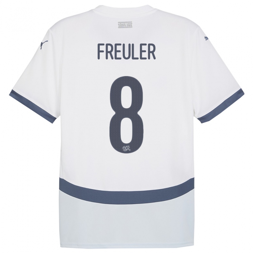 Mænd Schweiz Remo Freuler #8 Hvid Udebane Spillertrøjer 24-26 Trøje T-Shirt