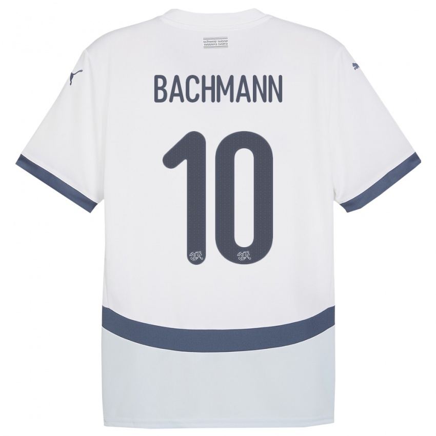Mænd Schweiz Ramona Bachmann #10 Hvid Udebane Spillertrøjer 24-26 Trøje T-Shirt