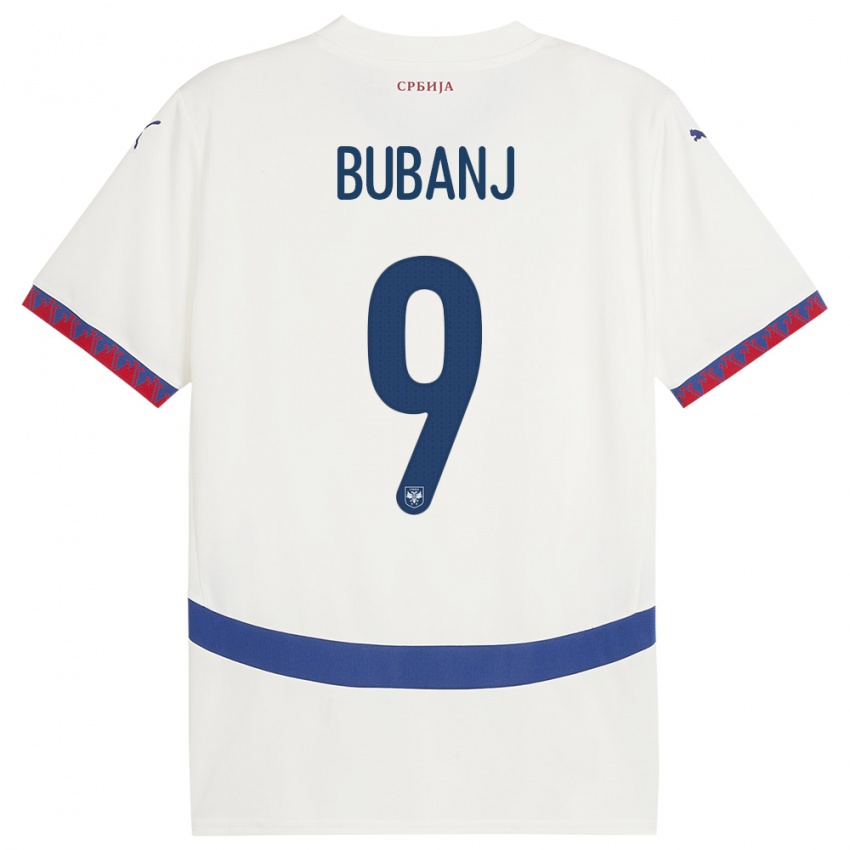 Mænd Serbien Mateja Bubanj #9 Hvid Udebane Spillertrøjer 24-26 Trøje T-Shirt