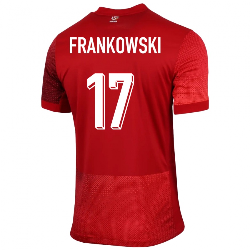 Mænd Polen Przemyslaw Frankowski #17 Rød Udebane Spillertrøjer 24-26 Trøje T-Shirt