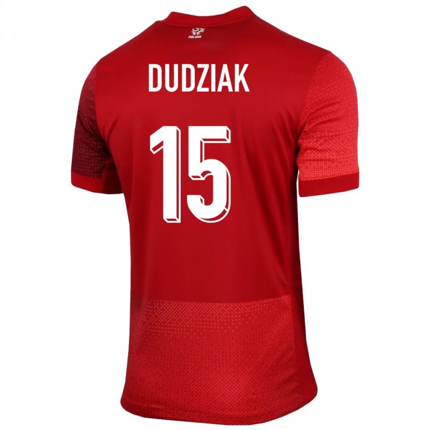 Mænd Polen Aleksandra Dudziak #15 Rød Udebane Spillertrøjer 24-26 Trøje T-Shirt